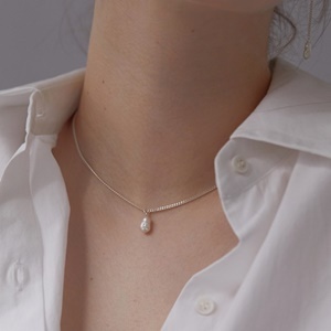 [Silver] One Natural Pearl Silver Necklace