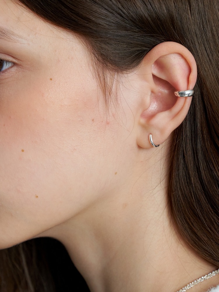 [Silver] Essential Ring Earrings 10mm (L233MER090)