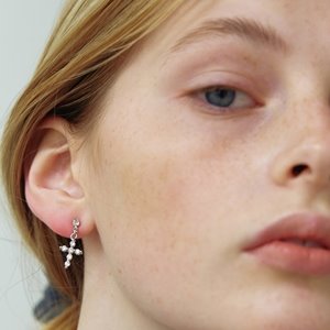 Cubic Cross Earrings