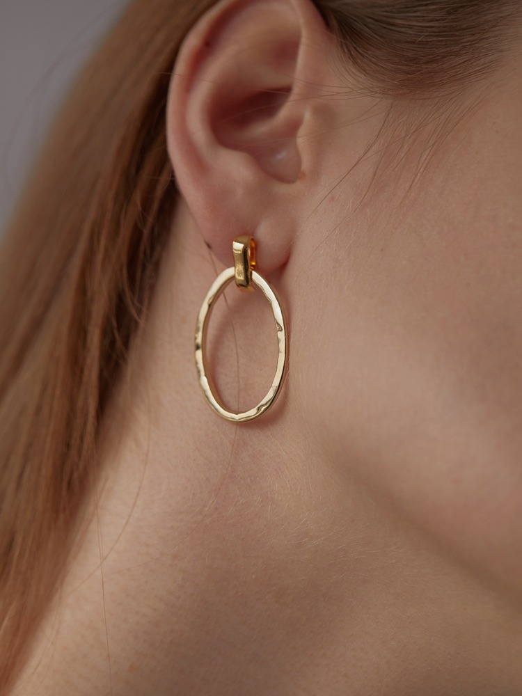 Stick &amp; Bold Oval Ring Earrings