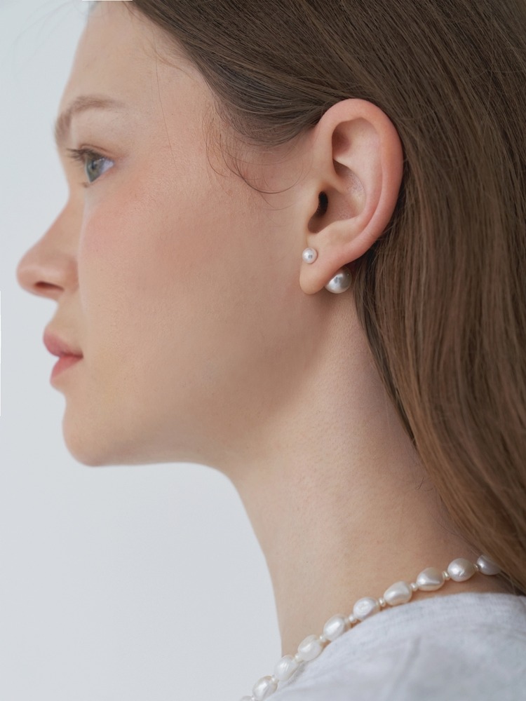 Mini Pearl &amp; Pearl Earrings