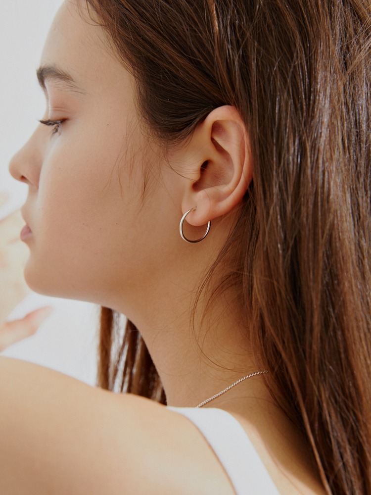 [Silver] Slim Ring Earrings
