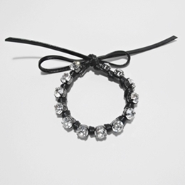 [미진열] white stone ribbon bracelet
