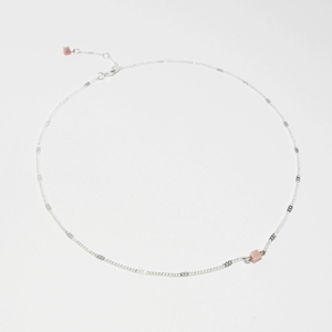 [미진열] cube gem stone silver chain necklace 