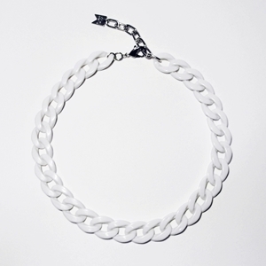 [미진열] white acrylic chain necklace 