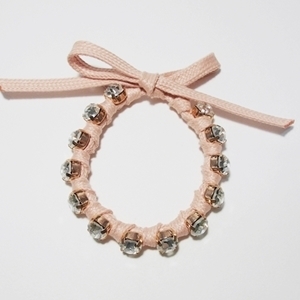 [미진열] white stone coated ribbon bracelet