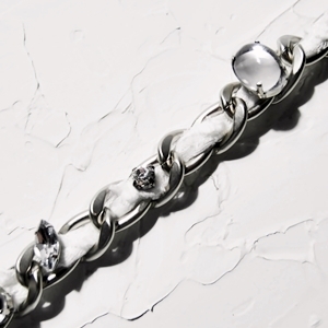 [미진열] white fabric chain necklace