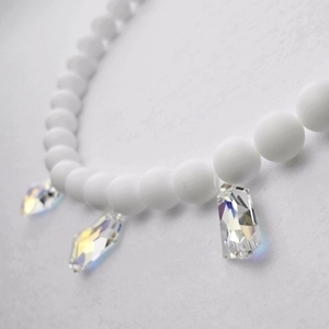 [미진열] opal swarovski crystal necklace