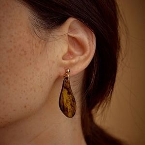 Gold Ball &amp; Leaf Earrings