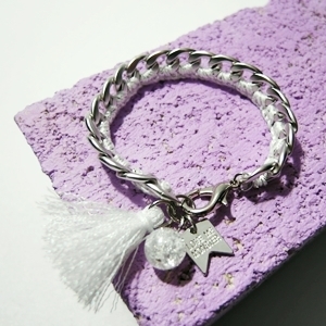[미진열] fringe point weaving chain bracelet