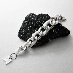 [미진열] white weaving chain bracelet