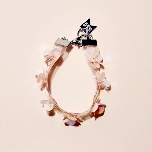 [미진열] pink flower spangle bracelet