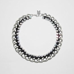 [미진열] opal cubic weaving chain necklace