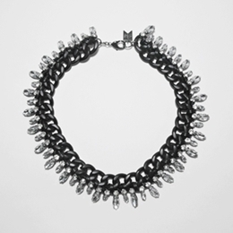[미진열] drop cubic weaving chain necklace