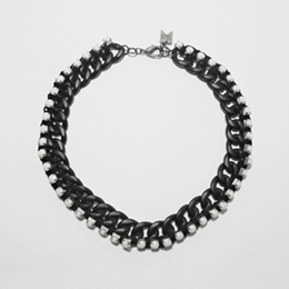 [미진열] nudy cubic weaving chain necklace